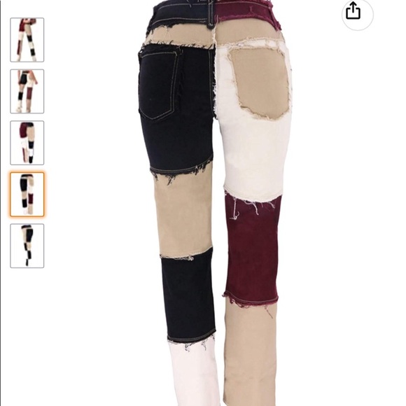 🎉Beautiful PatchWork Stretch Jeans🎉Size Large🎉 - Picture 2 of 7